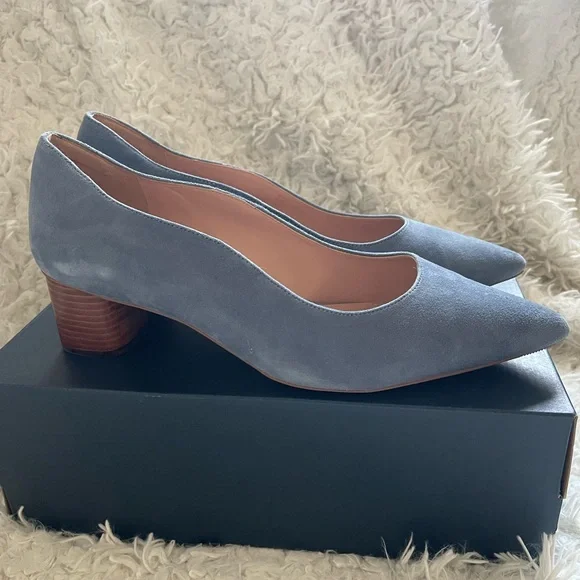 Cole Haan Shoes Cole Haan Blue Suede Pumps Poshmark